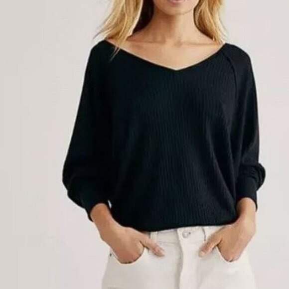 Free People Santa Clara Thermal in black BNWT - Picture 5 of 6